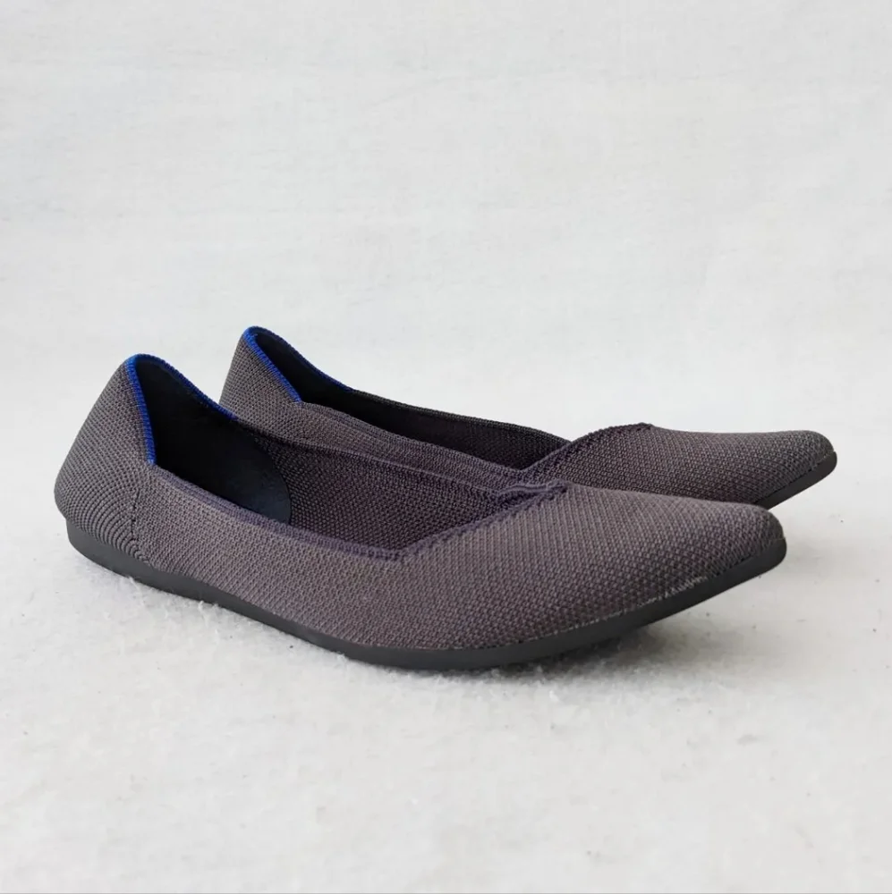 Rothys The Point Darl Gray Blue Halo Slip On Pointed Ballet Flats Shoes Womens 7 - Picture 4 of 12